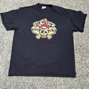 Port Company Graphic Tee Skull‎ Bones Flame Design T-Shirt XL